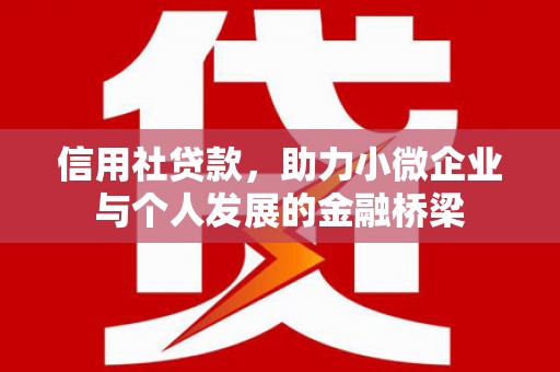 新都信用社贷款，助力小微企业与个人发展的金融桥梁