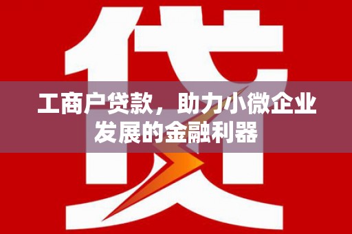 新都工商户贷款，助力小微企业发展的金融利器