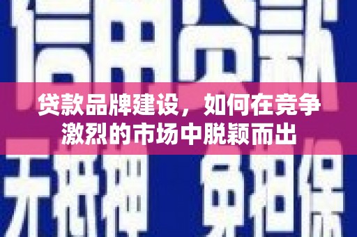 新都贷款品牌建设，如何在竞争激烈的市场中脱颖而出