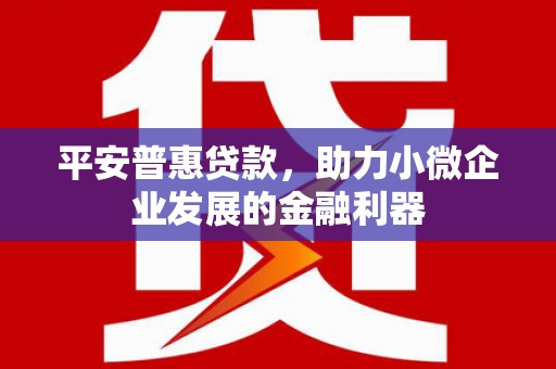 新都平安普惠贷款，助力小微企业发展的金融利器