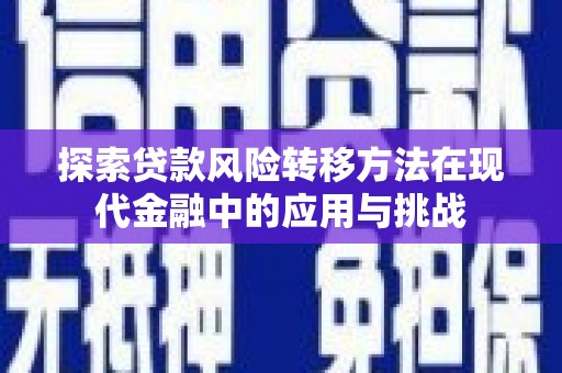新都探索贷款风险转移方法在现代金融中的应用与挑战