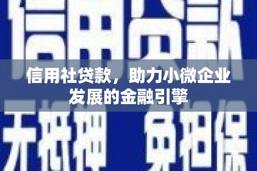 新都信用社贷款，助力小微企业发展的金融引擎