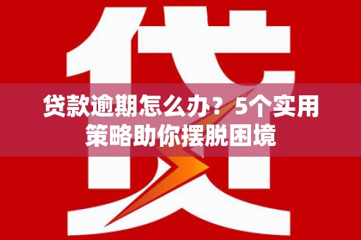 新都贷款逾期怎么办？5个实用策略助你摆脱困境