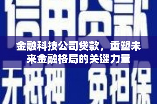 新都金融科技公司贷款，重塑未来金融格局的关键力量