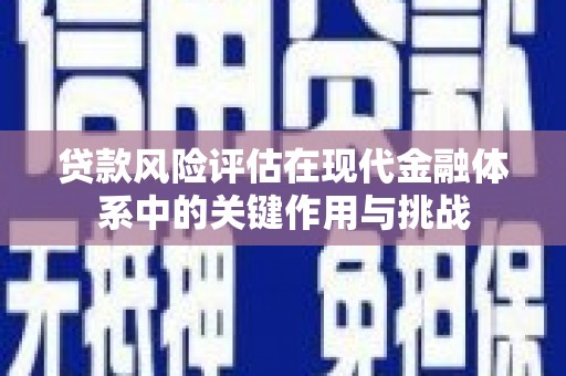 新都贷款风险评估在现代金融体系中的关键作用与挑战