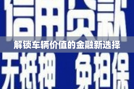 新都解锁车辆价值的金融新选择
