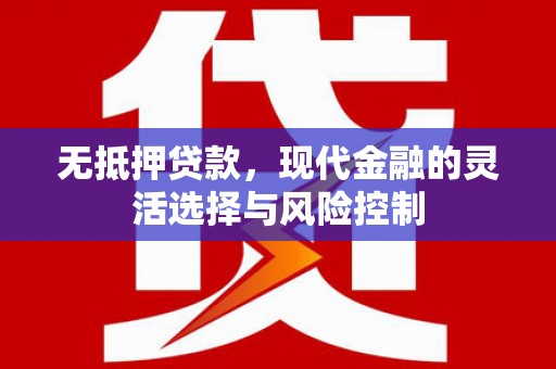 新都无抵押贷款，现代金融的灵活选择与风险控制