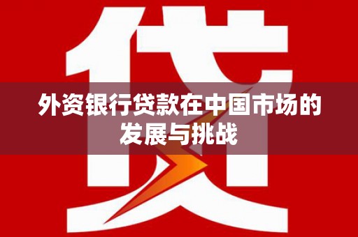 新都外资银行贷款在中国市场的发展与挑战
