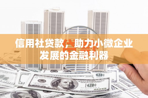 新都信用社贷款，助力小微企业发展的金融利器