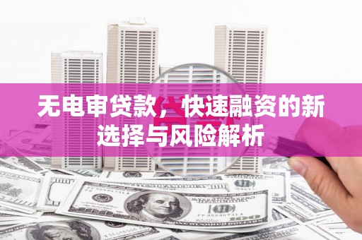 新都无电审贷款，快速融资的新选择与风险解析