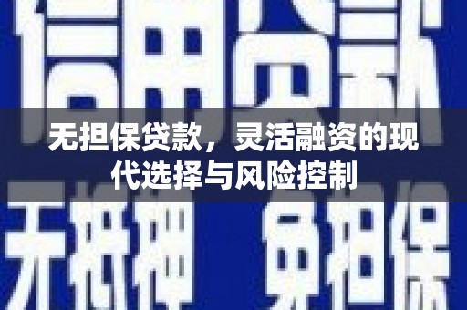 新都无担保贷款，灵活融资的现代选择与风险控制