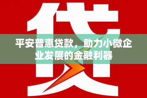 新都平安普惠贷款，助力小微企业发展的金融利器
