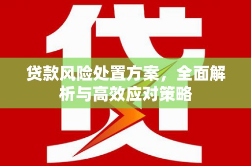 新都贷款风险处置方案，全面解析与高效应对策略