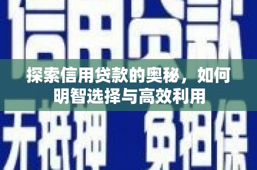 新都探索信用贷款的奥秘，如何明智选择与高效利用