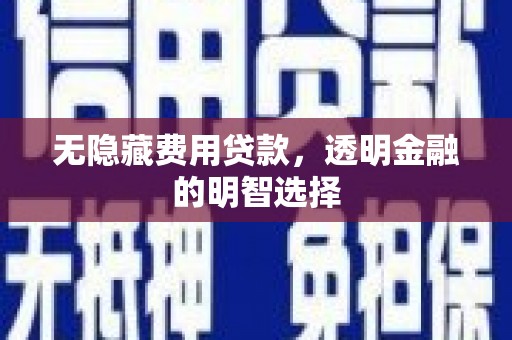 新都无隐藏费用贷款，透明金融的明智选择