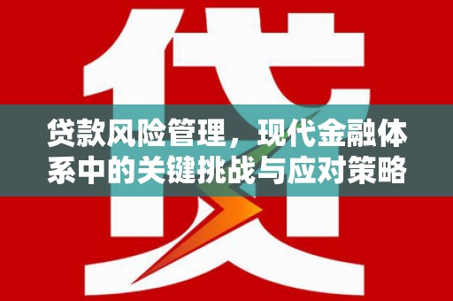 新都贷款风险管理，现代金融体系中的关键挑战与应对策略